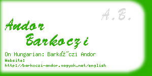 andor barkoczi business card